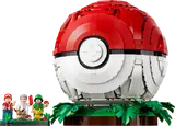Large LEGO Poké Ball with minifigures.