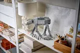 LEGO AT-AT Walker on display shelf.