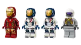 Minifigure lineup: Iron Man, two Iron Legionnaires, Hydra Trooper.