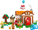 Isabelle's House Visit set with minifigures and outdoor elements.