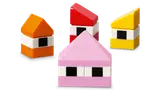 Colorful LEGO micro-houses.