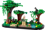 Dr. Jane Goodall Tribute LEGO set with minifigure and chimps.
