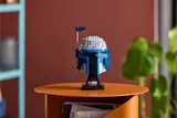 Jango Fett Helmet on orange table.