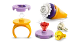 Close-up of buildable rings and gems