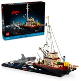 LEGO Jaws set alongside its box.