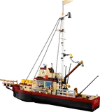 Detailed side view of the LEGO Orca boat.