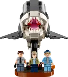 Jaws minifigures and brick-built shark head.