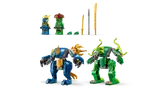 Minifigs, weapons, mechs from back.
