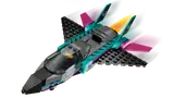 Top view of jet with flames.