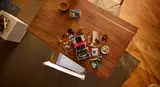 Overhead view of LEGO build.