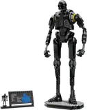 LEGO Star Wars K-2SO on display with minifig and plaque.