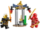 Kai and Rapton battle at a temple structure.