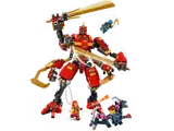Mech in combat stance with ninjas.