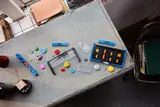 LEGO badge collection parts.