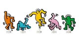 Diverse poses of dancing figures.
