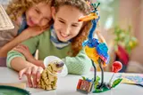 Kids playing with LEGO Up models.