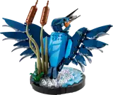 LEGO Kingfisher bird model mid-dive.