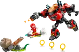 Knuckles battling Dr. Eggman's red mech with a catapult.