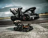 LEGO Sadair next to real Koenigsegg.