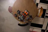 Sadair parts on a table.
