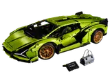 LEGO Technic Lamborghini Sián FKP 37 with accessories.