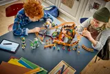 Kids building Lava Land coaster.