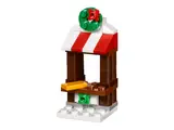 LEGO market stall with striped awning.