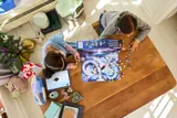 Overhead view of Advent Calendar play.