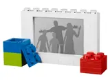 LEGO photo frame with storage bricks.
