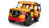 Lifeguard truck driving with minifigures.