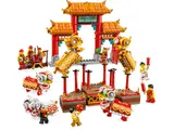 Assembled LEGO 80104 Lion Dance set.