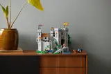 Closed castle on display in a home.