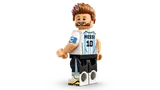 Angled view of LEGO Messi set.