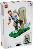 Back of LEGO Messi set box with dual poses.