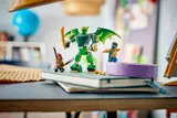 Dragon mech and minifigures on desk