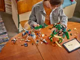 Child transforming Ninjago mech.