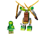 Lloyd minifigure next to his green mech.