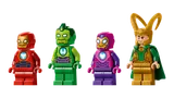 Close-up of four Marvel minifigures.