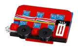 LEGO London Bus magnet close-up.