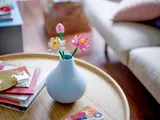 Lotus flowers on a coffee table.