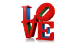 LEGO LOVE sculpture artistic view.