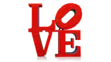 LEGO LOVE sculpture frontal view.