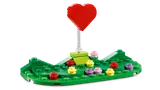 Green Base, Heart, Flowers.