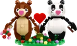 LEGO Love Bears with heart and flowers.