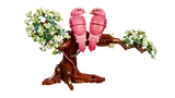 Love birds facing each other.