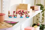 'LOVE' display on shelf.