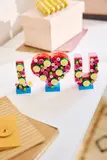'I Heart U' on desk.