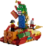 Close-up of the LEGO dragon parade float.