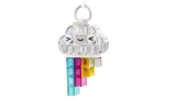 Smiling cloud with rainbow trail ornament.