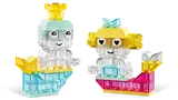 Two transparent merman and mermaid figures.